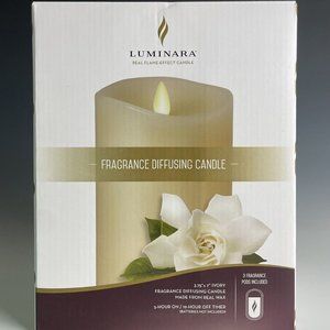 BRAND NEW DISCONTINUED LUMINARA FRAGRANCE DIFFUSING IVORY CANDLE